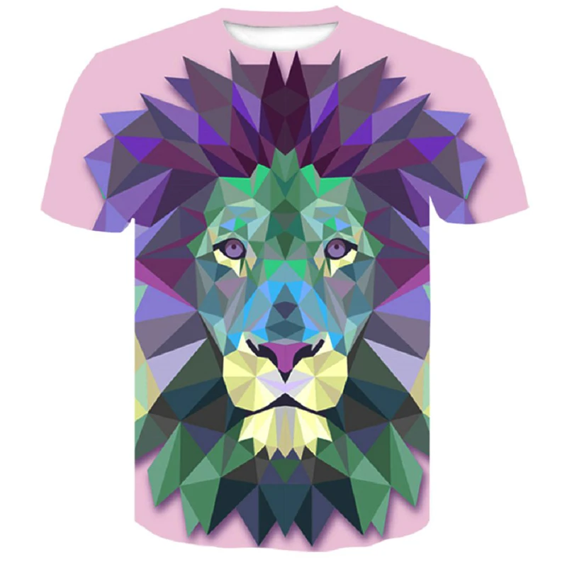 

Lion Men's T-Shirts 2019 Funny 3D Printed Short Sleeve Tshirts Summer Hip Hop Tops Tees Streetwear Fashion T-shirt male M-4XL
