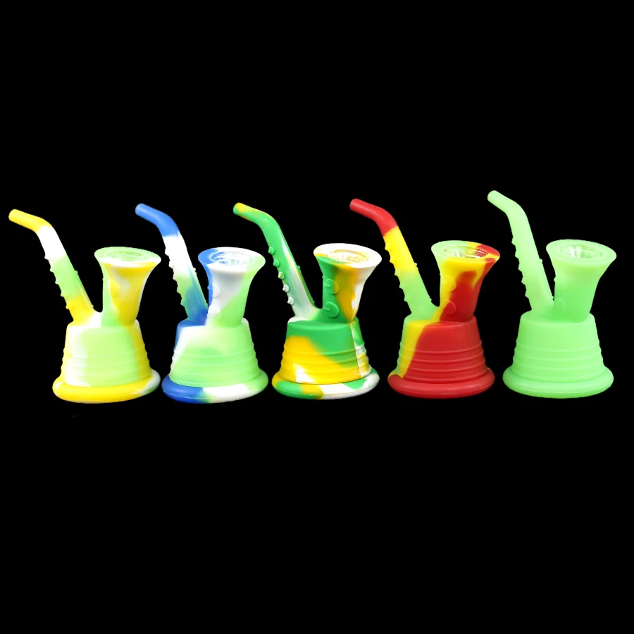 

silicone smoking pipe with glass bowl Tobacco Smoking Pipe Concentrate Oil Silicone Pipes