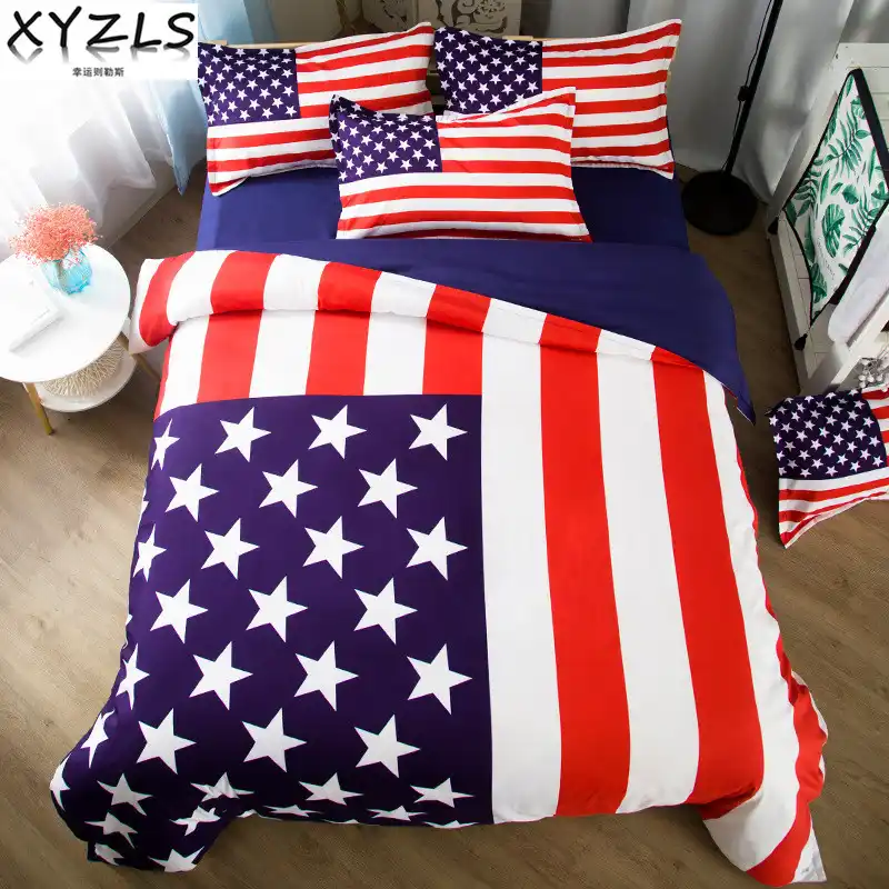 Xyzls Stars And Stripes Cotton Bedding Set Us Au Uk Queen