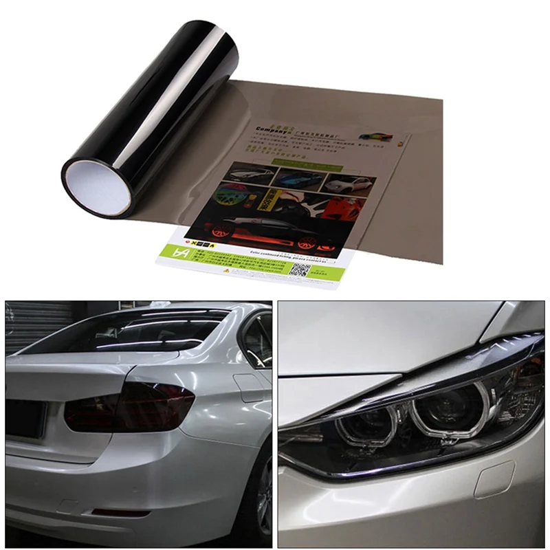 High Quality Dark Smoke PVC Car Headlight Tint Film Taillight Tail Wrap Fog Light Sticker 30CM*100CM |