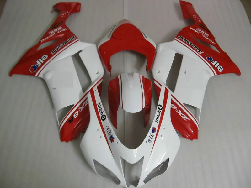 

Injection mold Fairing Kit for KAWASAKI Ninja ZX6R 636 07 08 ZX 6R 2007 2008 zx6r ABS White hot red Fairings set+7gifts KT36