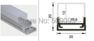 HKS LED профиль 1 м длинные алюминия с прозрачный, молочный крышка, двойной ряд светодиодные полосы алюминиевый профиль