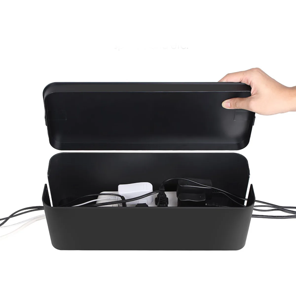 Съемный кабельный ящик для хранения 32,5x13x12,5 см, черно-белый дизайн, удобный выключатель питания, защита, безопасность, излучение тепла