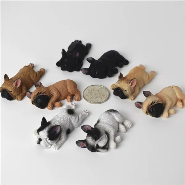 French Bull Dog Sleeping Lazy Pets Fridge Magnets PVC Figures Toys Car Home Office Decoration Gifts - S 7