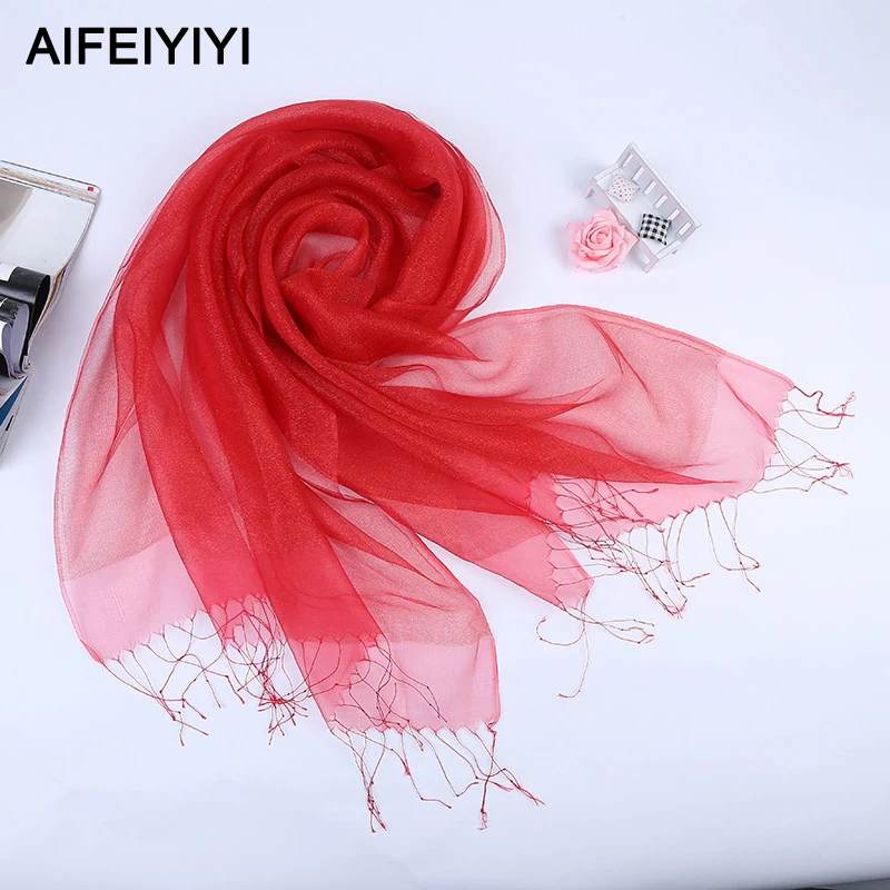 Goedkoop Zijde Lange Dame Pure Zijde Sjaal Koreaanse Lente Casual Zijden Sjaal Lente Dunne Zijden Sjaal