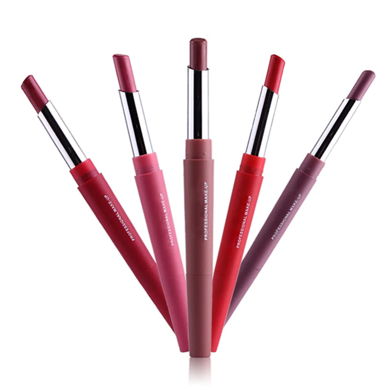 Двойной конец помады прочный Lipliner водостойкий Profassional увлажняющий карандаш для губ Карандаш batom matte 12 видов цветов