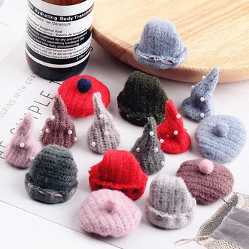 

10pcs/lot South Korea DIY handmade jewelry accessories Wool ball pointy hat round cap Charm earrings drop headdress pendant