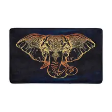 Винтажный стиль слон с этническим лотоса Противоскользящий дверной коврик Домашний Декор внутренний входной коврик резиновая подложка