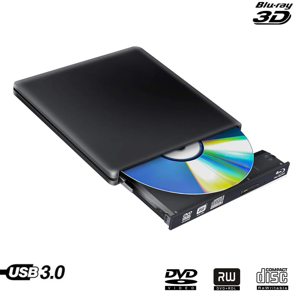 Bluray Drive Slim Usb 3.0 Bluray Burner Bdre Cd/dvd Rw Writer Play