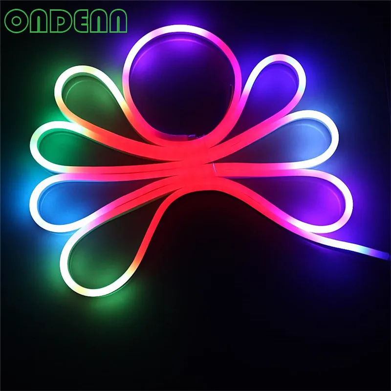 10 м светодиодная неоновая гибкая трубка DC 12V DC24V WS2811 LED pixel light цифровой rgb полный