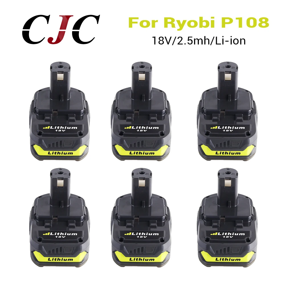 Литий ионный аккумулятор 6x Eleoption 18 в 2500 мАч для Ryobi RB18L25 One Plus P103 P104 P105 P108|rechargeable