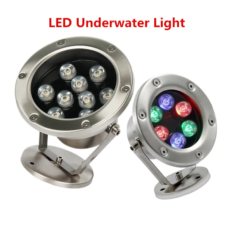 

HOT 3W/6W/12W 18W Underwater Pond light IP67 Warm White RGB LED fountain light DC12V/24V Swimming Pool light Led Decoration lamp