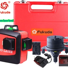 Fukuda 12 линий 3D лазерный уровень MW-93T литиевая батарея зеленый/красный лазерный уровень 360 вертикальный и горизонтальный самонивелирующийся крест линия