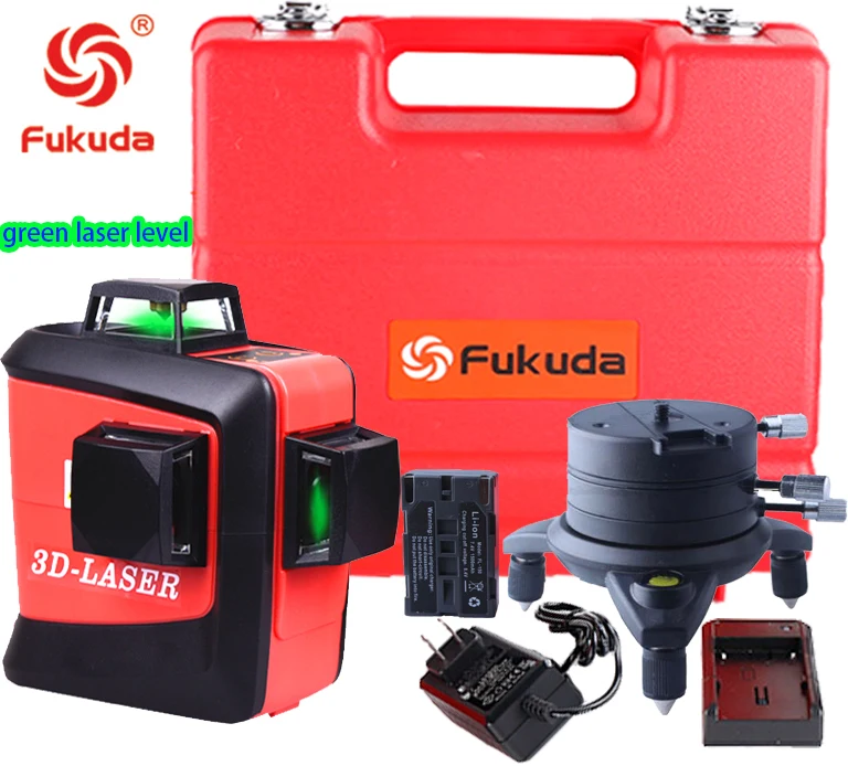

Fukuda 12 lines 3D Laser Level MW-93T lithium battery green/red laser level 360 Vertical And Horizontal Self-leveling Cross Line