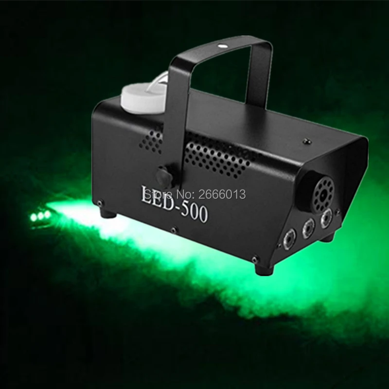 

Wireless Control Mini 500W Smoke Machine/Green Color 500W Led Fog Machine/Fogger With 3pcs Green LED Light For DJ Wedding Party