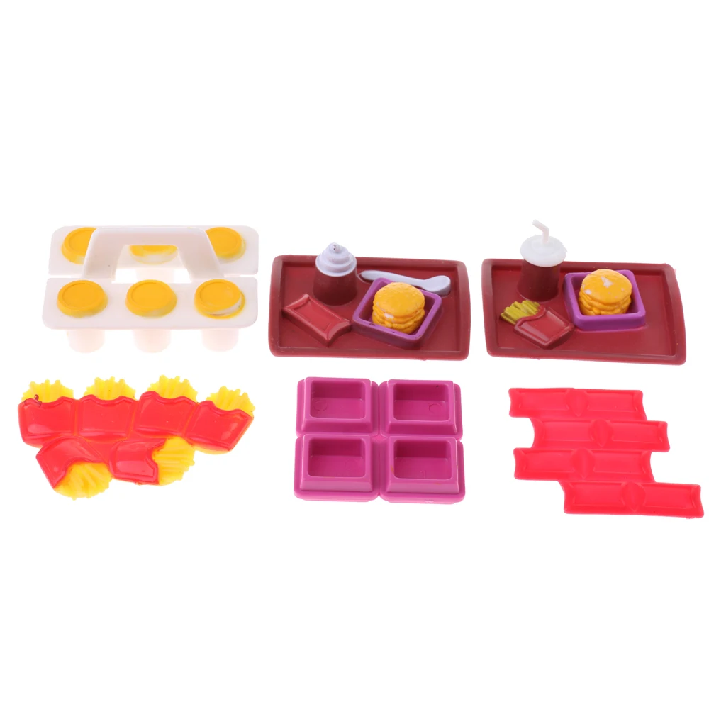 6Pcs Food Fashion Dolls Accessories for   Dolls House Kitchen Supplies Pretend Play Toys Birthday Chrismas Girl Gifts