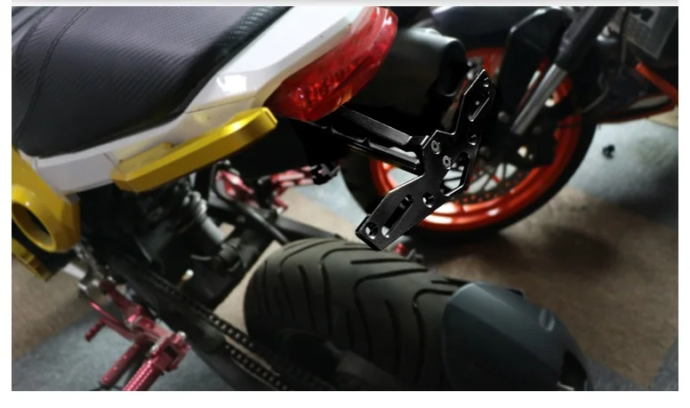 Universal Motorcycle Motorbike Adjustable Angle Aluminum License Number Plate Holder-636--66