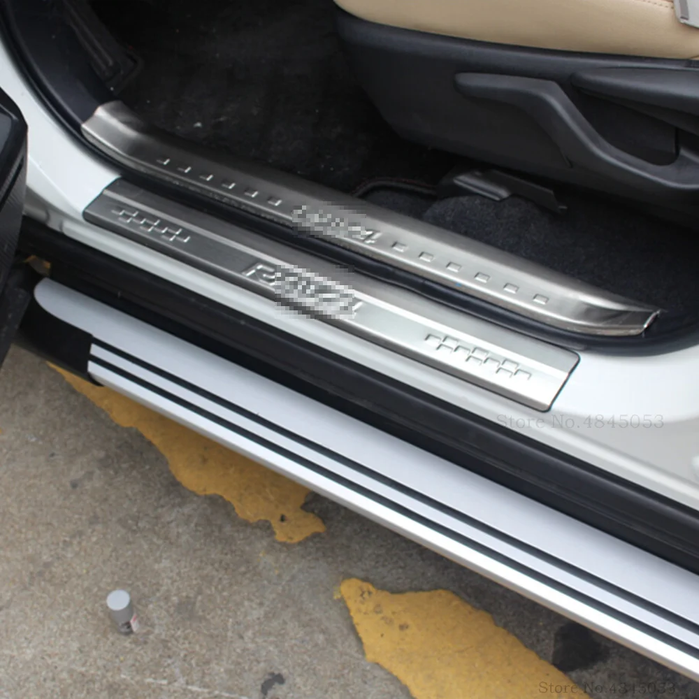

For Toyota RAV 4 RAV4 2014 to 2018 Stainless Steel Outer And Inner Door Sill Protector Pedal Scuff Plate Cover Car Styling 4pcs