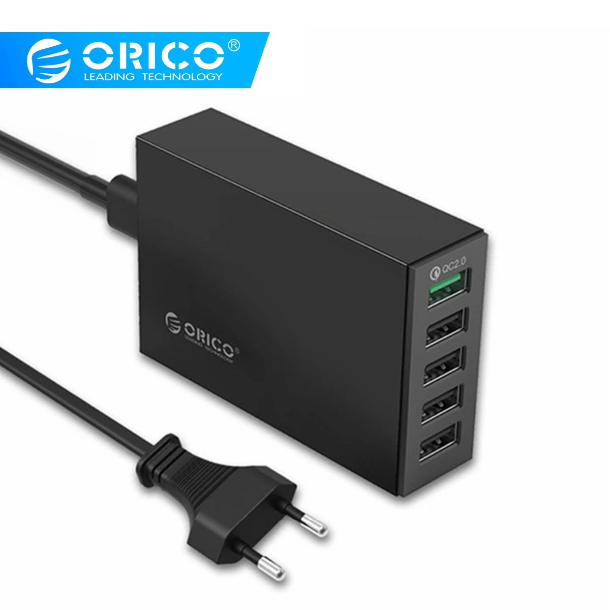 ORICO QSL-5U 5 Ports QC 2.0 5V8A40W Max Desktop USB Quick Charger with EU or US Plug for iPhone Samsung S6 SONY HTC