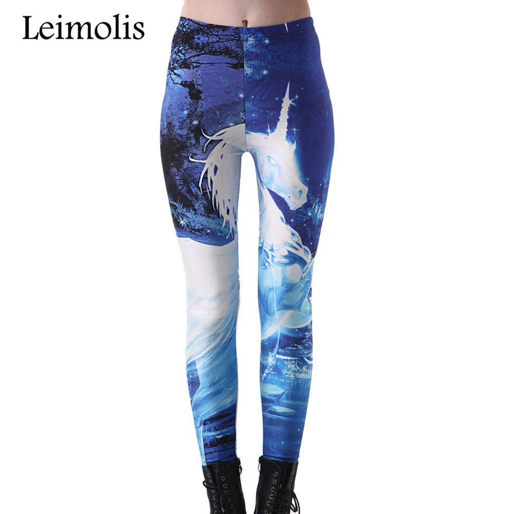 

Spring Tenths adventure time punk rock Harajuku black milk push up fitness sexy 3d print starlight unicorn women leggings sports