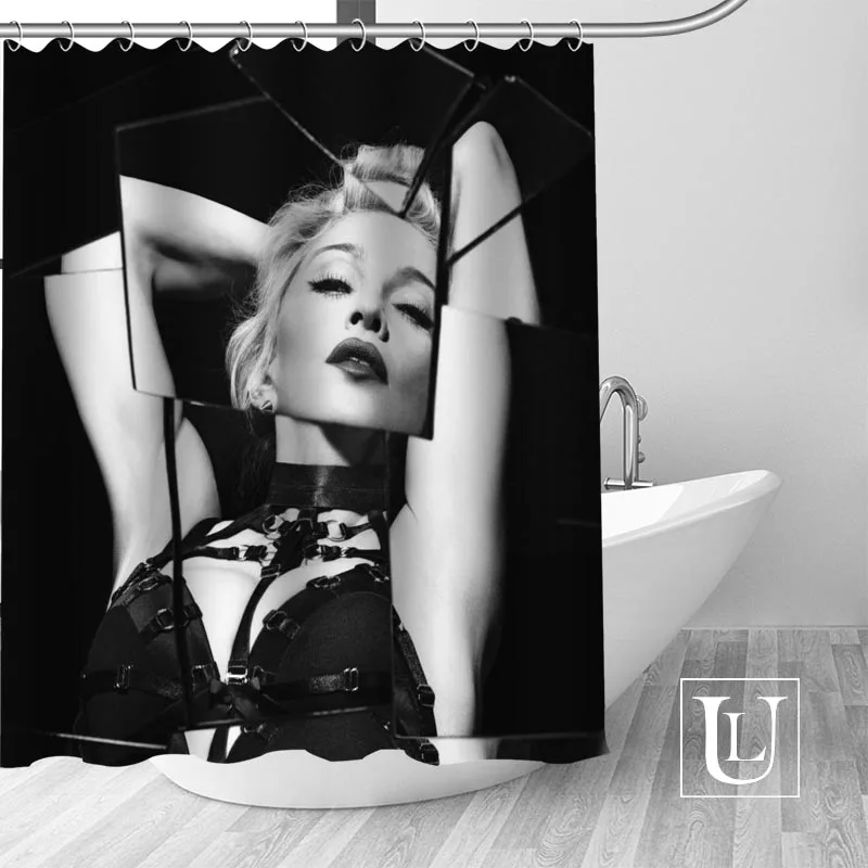 Большая распродажа, новая индивидуальная Современная занавеска для душа Мадонна с крючками, для ванной комнаты, водонепроницаемая полиэфирная ткань