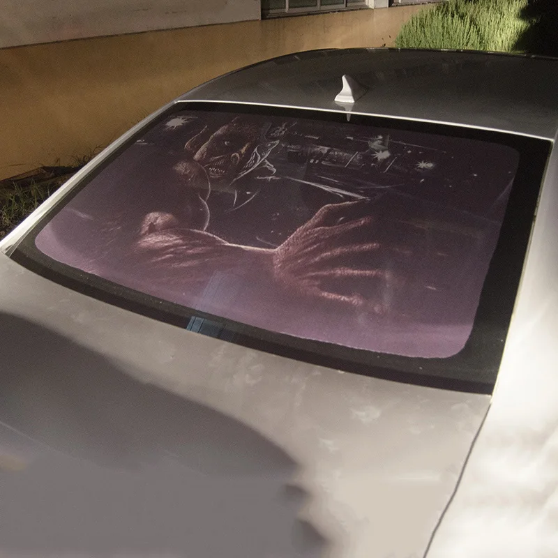 127cmx70cm Car 3D Horror Monsters Back Rear Windshield Decal Stickers Vinyl Film Car Rear Window Glass PVC Stickers Automobiles