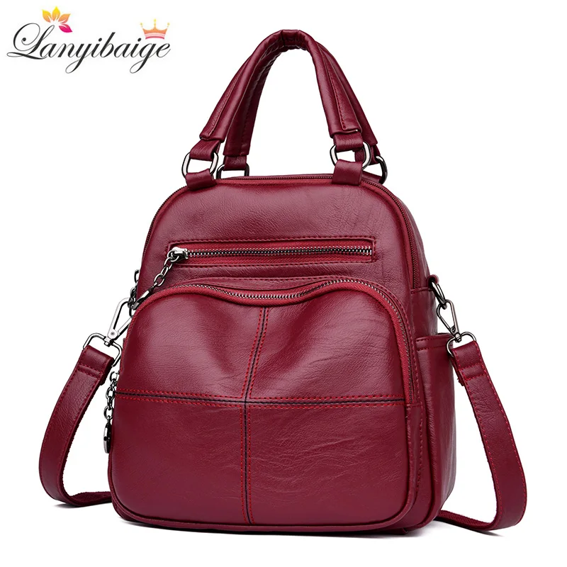 Leisure Women Backpack Large Capacity Many Pockets Backpacks Female ...