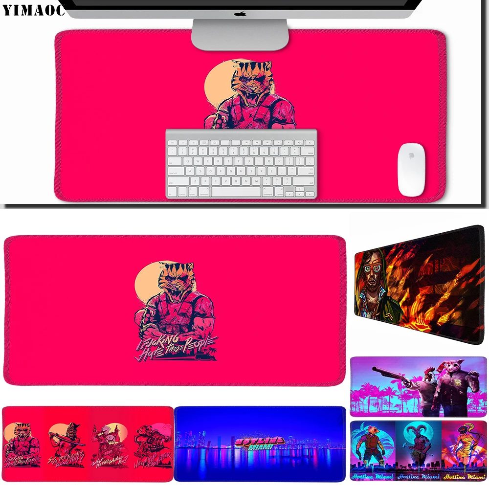 

YIMAOC 30*60 cm Large Mouse Pad Gamer Mousepad Rubber Gaming Desk Mat with Locking Edge Hotline Miami