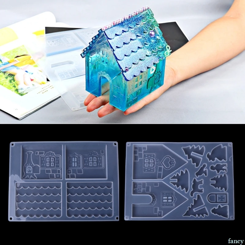 Новый DIY силиконовый рождественский дом форма Замок набор инструментов для