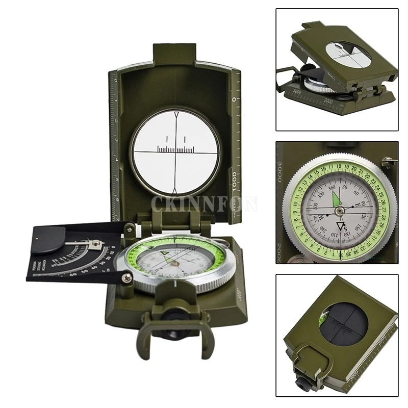 

DHL 100PCS Hunting Multifunction Compass Outdoor American Multifunctional Luminous handheld Compass with Ruler Level K4074