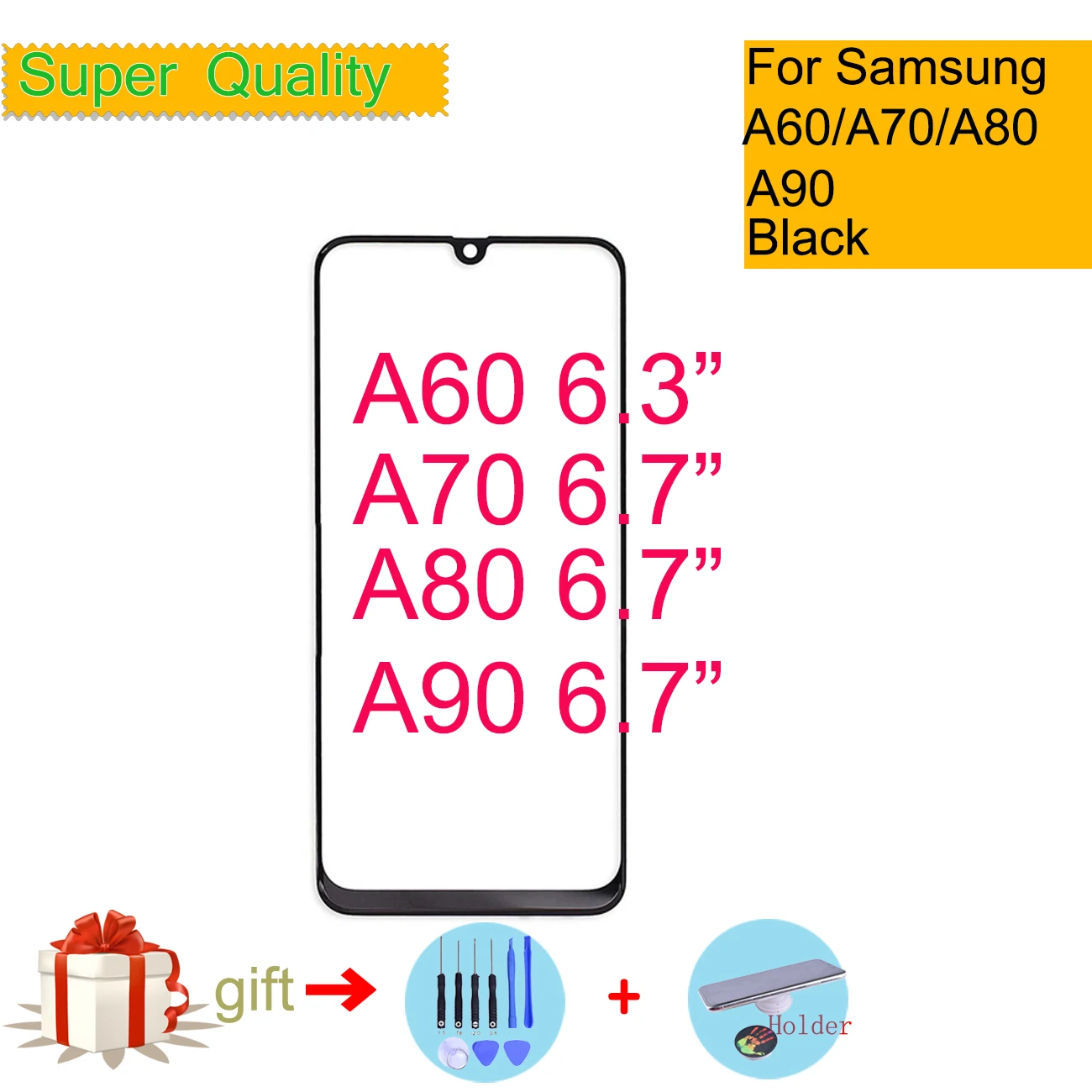 Для Samsung Galaxy A60 A70 A80 A90 сенсорный экран передняя стеклянная панель ЖК Внешний