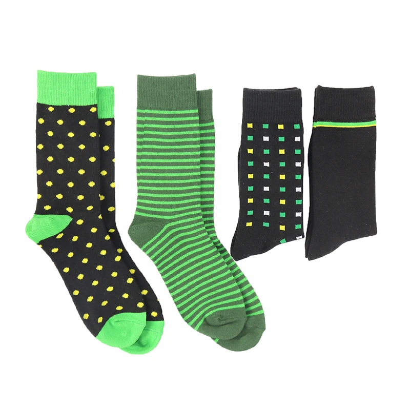 Хлопковые мужские носки бренд бизнес весна осень размера плюс компрессионные Coolmax полосатый точка Смешные Счастливое Платье Мужские носки