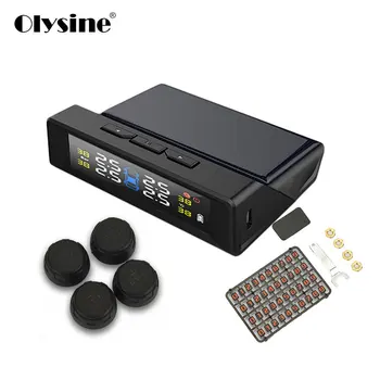 

Olysine Car TPMS + Parking Card 2 in 1 Wireless Tire Pressure Monitoring System Solar Charging Digital Tyre Auto Security Alarm