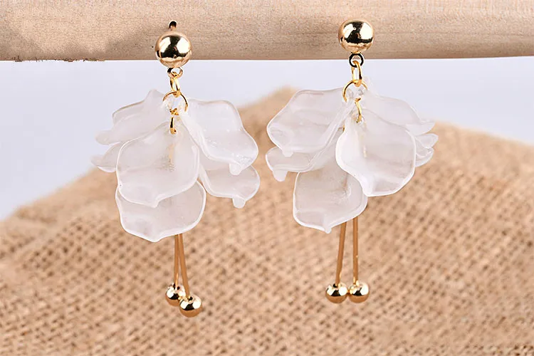 Diy earrings accessories Korean Super Fairy frosted petals Peony slices La given hand earrings Jewelry Findings