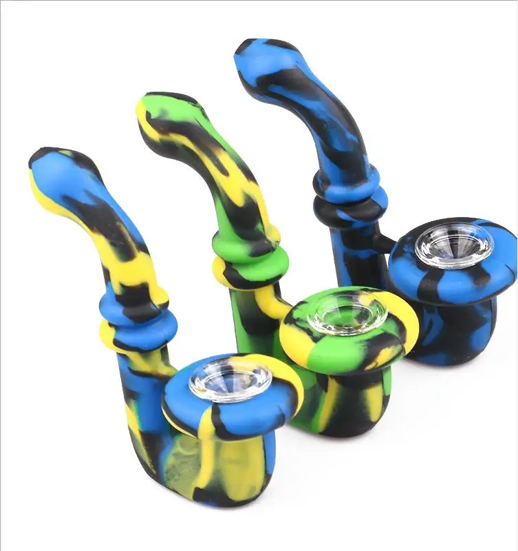 

2018 new L-carrying silicone pipe Saxophone silicone pipe Portable silicone pipe hot sale