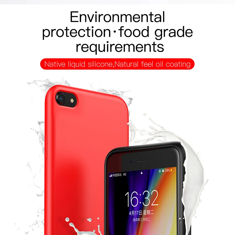 Funda de teléfono de silicona líquida Baseus 8 para iPhone 7 Plus Capinhas Funda Original de lujo para iPhone 8 Funda para teléfono