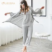 

New Product Autumn Cotton Day Home Furnishing Serve Fashion Lovely Three-piece Warm Leisure Time Comfortable Pajamas Suit