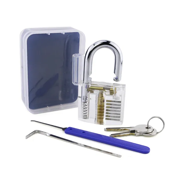 Free Shipping Transparent Pick  Practice  Lock  with Broken Key Removing Tools for Locksmith