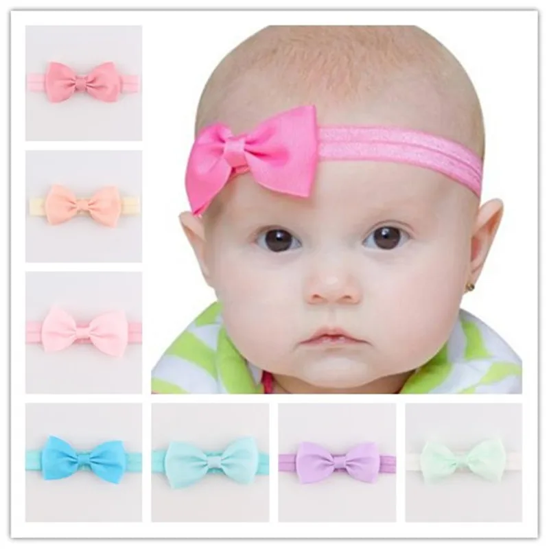 20color 40pcs Fashion Hair Bow Ribbon Ties Headbands Girls Hair Bands