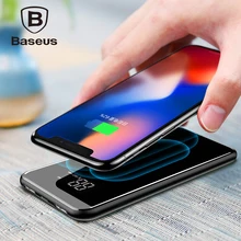 Baseus 8000mAh Power Bank QI Wireless Charger For iPhone X/XS/XR Samsung 5V/2A Powerbank Dual USB Charging Powerbank Phone Stand