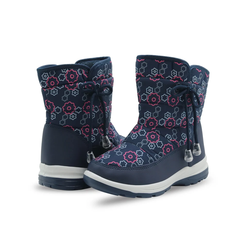 Apakowa/Детские шерстяные зимние ботинки для девочек; нескользящие зимние водонепроницаемые зимние ботинки для девочек на молнии сбоку