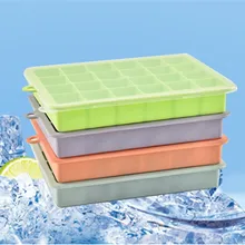 24 кубика льда плесень льда поднос для льда силикон легко вынимается лед производитель кубиков льда пресс-формы контейнеры с крышкой для коктейля, виски