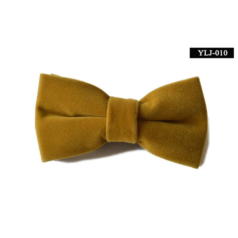 Для мужчин сплошной Цвет с бархатистым галстуком-бабочкой на свадьбу Регулируемый готовым узелком галстуки Высокое качество