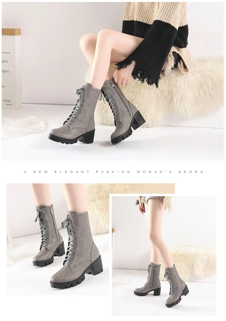 RQFF Brand Ankle Boots Women With Box Big size34-43 Fur Shoes Woman Winter Leather Plush High Heel Boot Female Ladies Black Shoe (13)