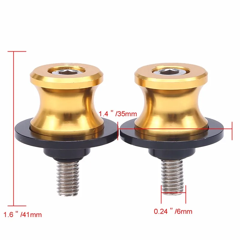 POSSBAY 6 мм Алюминий универсальный мотоцикл стоит винты маятник Катушки ползунки Moto для Yamaha YZF R1 R6 Honda CBR Suzuki GSXR