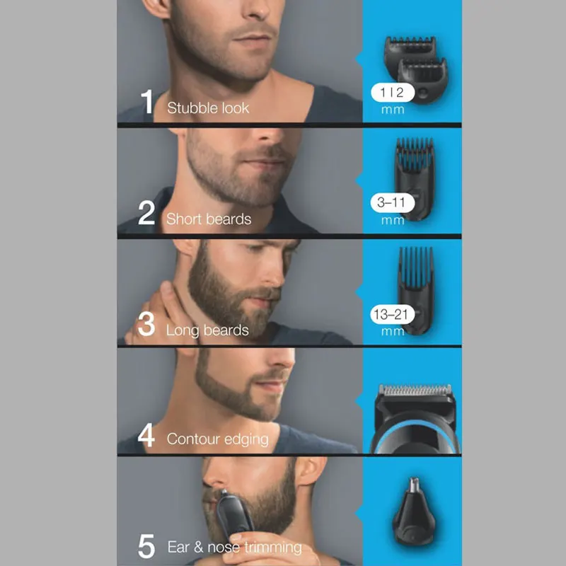 Braun Men S Beard Hair Trimmer Mgk30 6 In 1 Multi Grooming Kit Electric Shaver Hair Ear Nose Head Trimming 4 Combs 13 Length Hair Trimmers Aliexpress