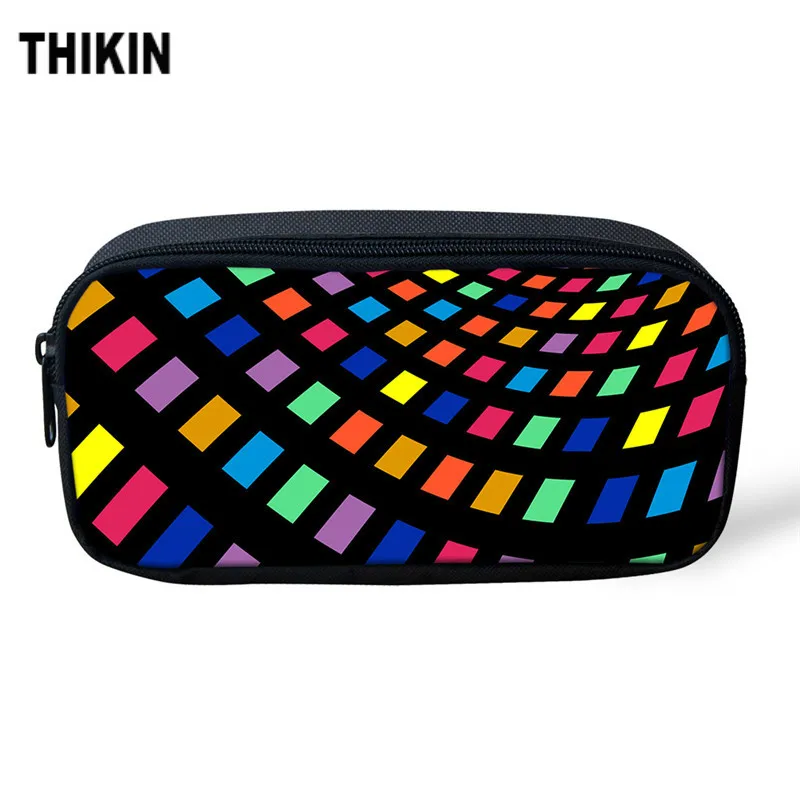 

THIKIN Colorful Piano Keys Pattern Women Toiletry Bag Cosmetic Bags Student Girls Pencil Case School Custom Make Up Bag Pouch