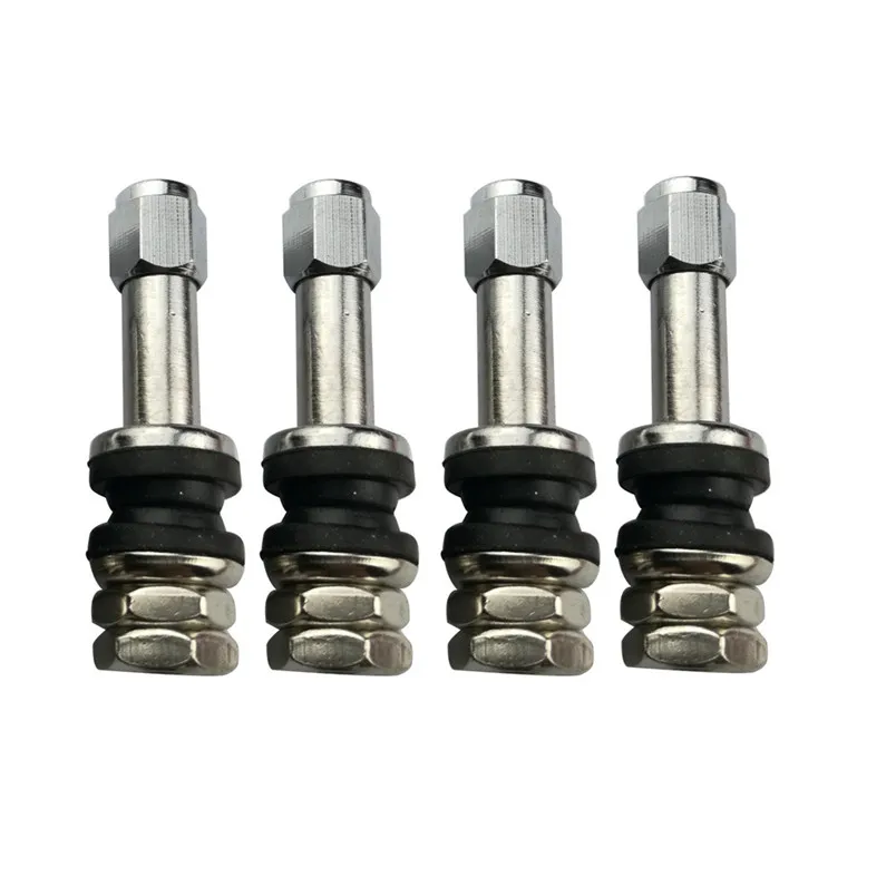 Car styling 4 PC TR48E Flush Mount Metal/Chrome Tire Valve Stems High