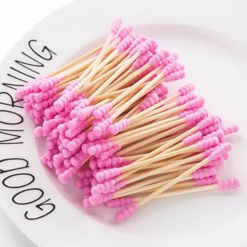 100PCS Double Head Cotton Swab Women Makeup Cotton Buds Tip For Medical Wood Sticks Nose Ears Cleaning Cotton Buds Makeup Tool Karachi