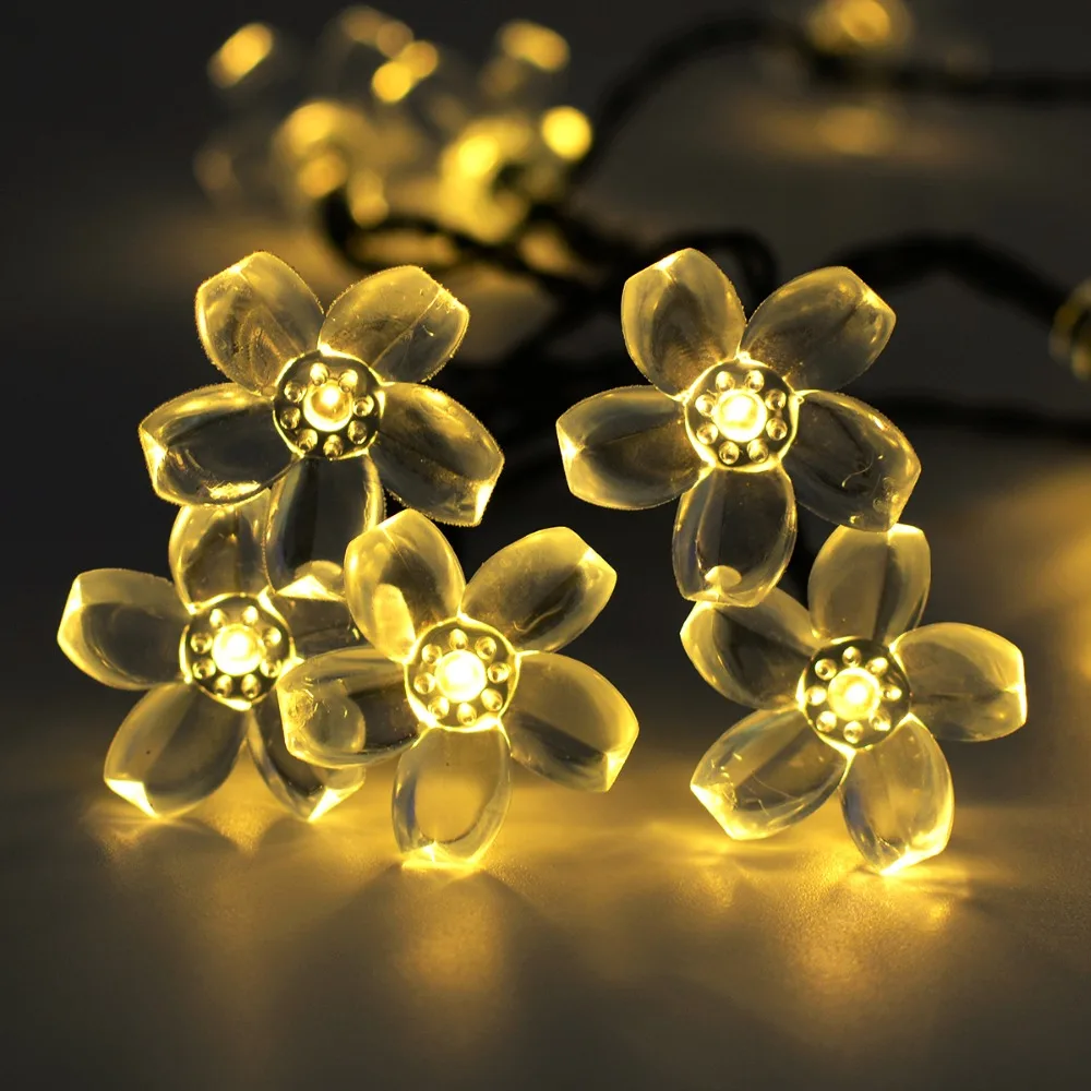 Солнечный Guirlande Lumineuse Exterieur Peach Blossom атмосфера красочный прекрасный светодиодный Сказочный светильник для сада и двора декоративные вечерние гирлянды